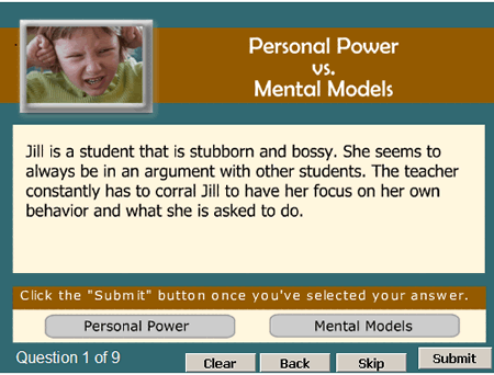 Screen shot of Personal Power and Mental Models quiz - click image to take the quiz